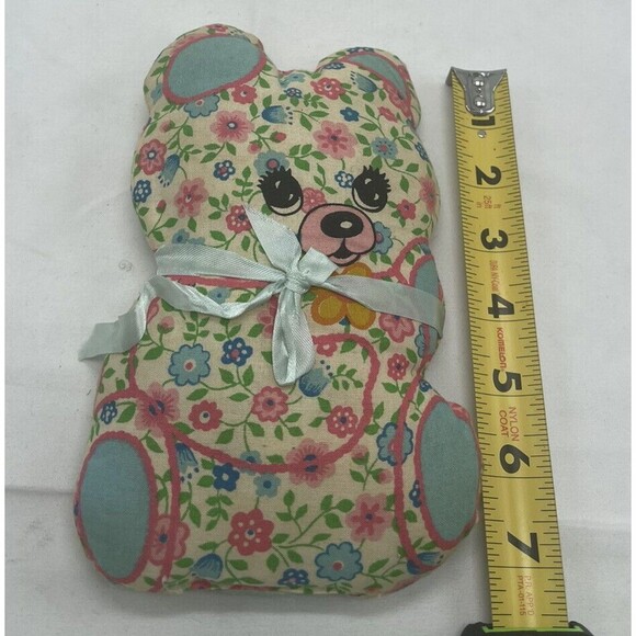 Vintage Fabric Bear pillow home made from pattern Plush Stuffed Animal Toy 7” - Picture 10 of 10